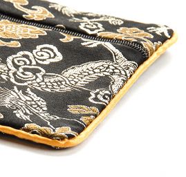 Elegantní brokátová taštička draci černá