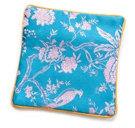 Elegantní brokátová taštička květy tyrkysová