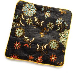 Elegantní brokátová taštička květy černá