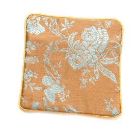 Elegantní brokátová taštička květy khaki hnědá