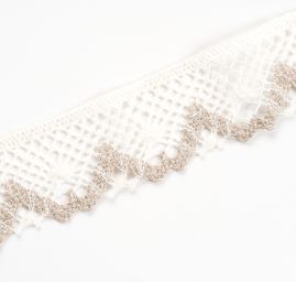 Krajka lemovací lněná bílá/režná