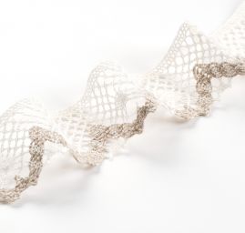 Krajka lemovací lněná bílá/režná