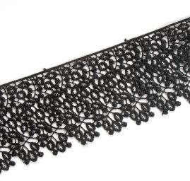 Krajka hrubá lem jemný vzor v černé