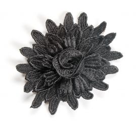 Krajkový květ velký černé barvy