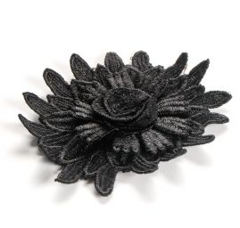 Krajkový květ velký černé barvy