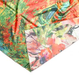 Šála satén malba sběrači/květy