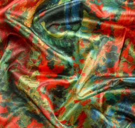 Šála satén malba sběrači/květy