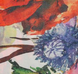 Šála satén malba sběrači/květy