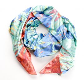 Šála satén malba Iris/květy