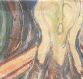 Šála satén malba Výkřik/květy