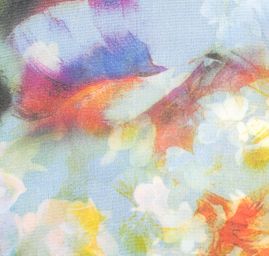 Saténová šála s květinovým vzorem v modré