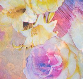 Saténová šála se vzorem květů stromů v modré