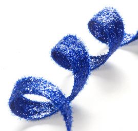 Stuha oboustranná lesk vlas královská modrá