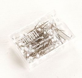 Špendlíky GALANT se skleněnou bílou hlavičkou