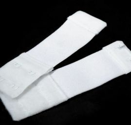 Prodloužení k podprsence šíře 30mm 2 řady/2 očka bílá na gumě