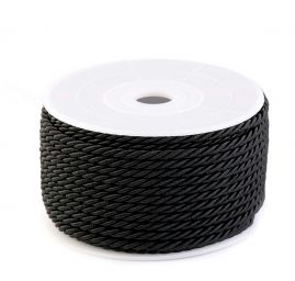 Šňůra kroucená o průměru 3 mm, černá