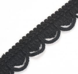 Krajka lem hrubá romantický vzor černá