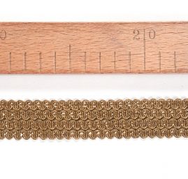Krajková stuha kovová starozlatá vlnky