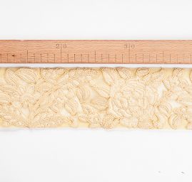 Stuha vyšívaná na tylu béžovohnědá