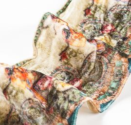 Stuha samet tisk madona béžovozelená