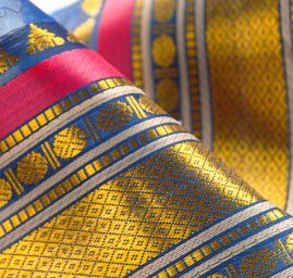 Vyšívaná stuha orientální geometrický vzor zlatá