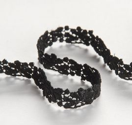 Krajkový oděvní prýmek černý  