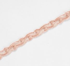 Krajka vsadka vyšívaná na tylu béžová vlnka