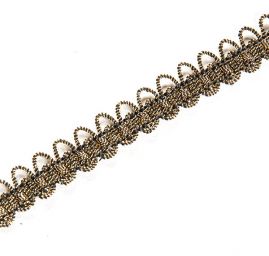 Prýmek leonský  vlnka 15 mm černozlatý