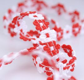 Galonový prýmek bílá/červená šíře 11 mm