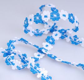 Galonový prýmek bílá/modrá šíře 11 mm