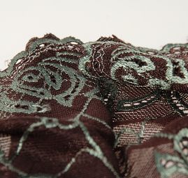 Pružná krajka lem pastel zelená/hnědá