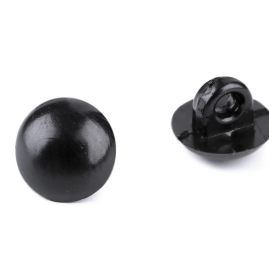Knoflík půlkulatý oči černý s krčkem plast 15"