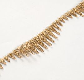 Krajková kovová stuha s flitry vlnky