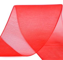 Stuha organzová průsvitná šíře 4cm červená