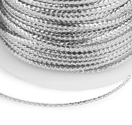 Dutinka leonská s lurexem 2mm stříbrná