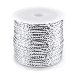 Dutinka leonská s lurexem 2mm stříbrná