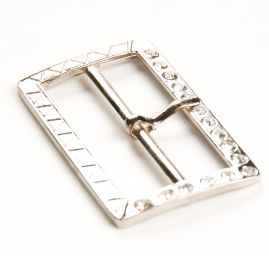 Spona opasková kov průvlak 55mm nikl kamínky 