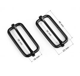 Posunovač na popruhy 20x35mm nikl černý