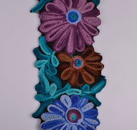 Porta řetízková výšivka květy 