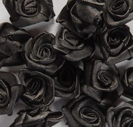 Látková květina růže velká černá