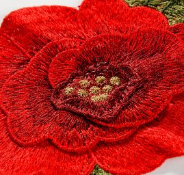 Květinová aplikace růže červená