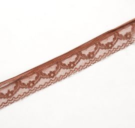Krajka lem hnědá květinový vzor