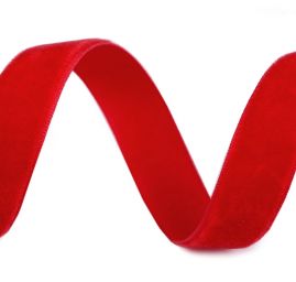 Stuha sametová sametka 13mm červená