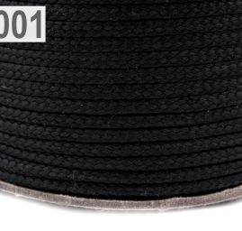Šňůra oděvní kroucená PES Ø4,8mm černá