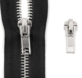 Jezdec na kovový zip 5mm nikl stříbrný
