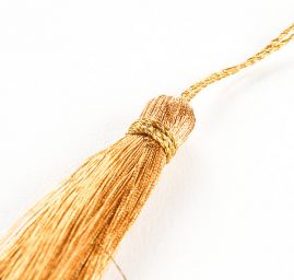 Střapec textilní ozdobný zlatý 