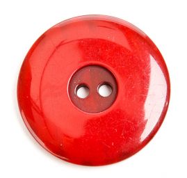 Knoflík plastový dvoudírkový červený