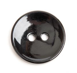 Knoflík plastový dvoudírkový černý hladký velký
