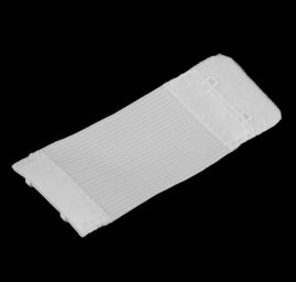 Prodloužení k podprsence šíře 38mm 2 řady/2 očka bílá na gumě