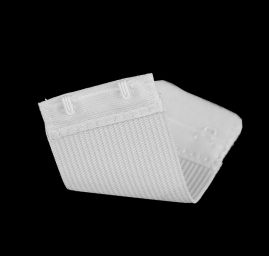 Prodloužení k podprsence šíře 38mm 2 řady/2 očka bílá na gumě